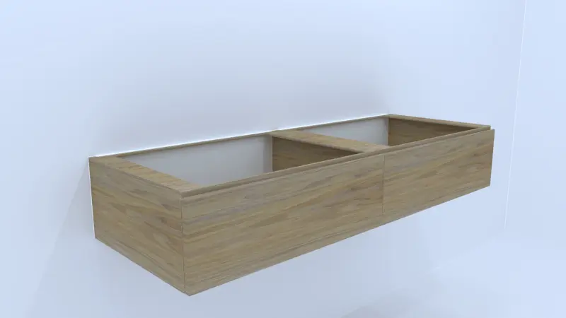 TopLine Amsterdam MAATWERK massief eiken badmeubel met 2 greeploze laden