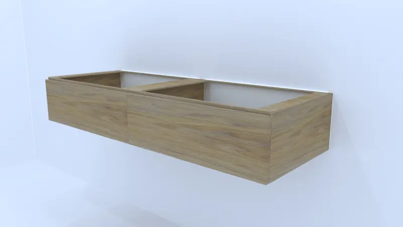 TopLine Amsterdam MAATWERK massief eiken badmeubel met 2 greeploze laden