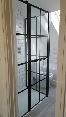 Flavio Napoli Nero MAATWERK inloopdouche helder glas - Mat Zwart Kader en raster - 1208890042