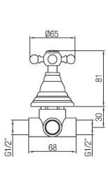 PB klassieke Inbouw Omstelkraan 2-weg RVS 1208899142
