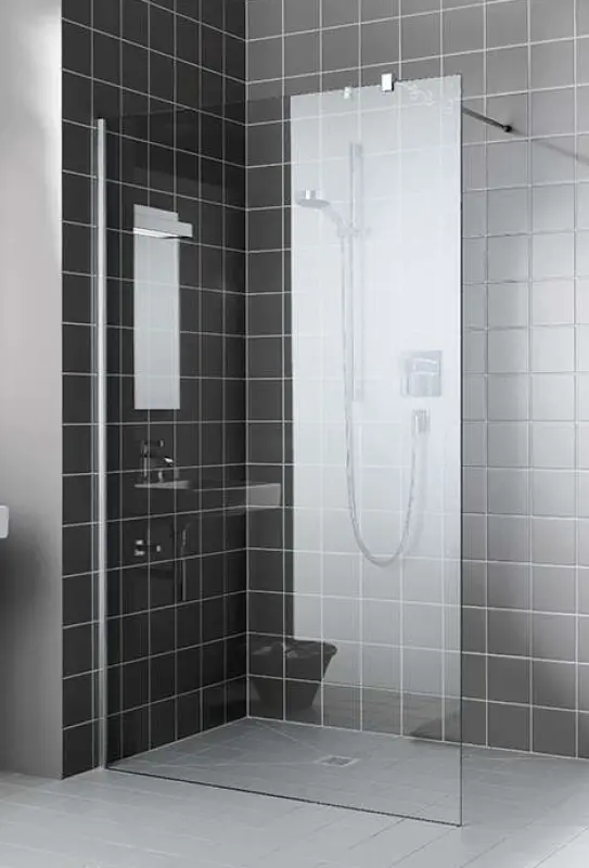 Aquadesign New Glass inloopdouche met muurprofiel 90x200cm 10mm BNGN90200