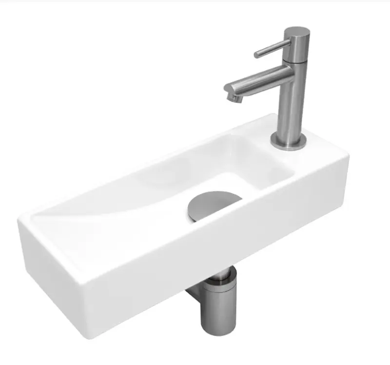 Blusani fonteincombinatie rechts 38x14x8 cm wit - RVS 1208911642