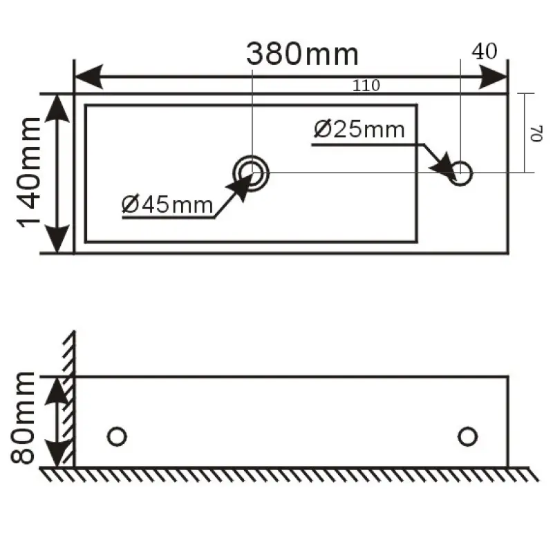 Blusani fonteincombinatie rechts 38x14x8 cm wit - RVS 1208911642