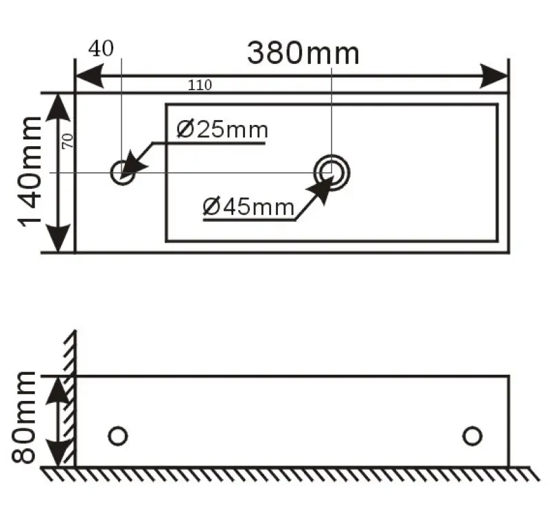 Blusani fonteincombinatie links 38x14x8 cm wit - RVS 1208911652