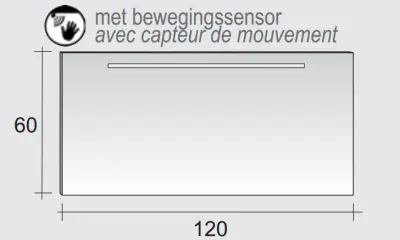 Aquadesign Bergo spiegel met LED verlichting 120x60cm - sensorschakelaar 1208913612
