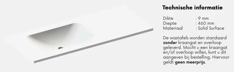 Solid-S Chicago solid surface wastafel 120x46x0.9cm mat wit - 2 wasbakken 1208913672