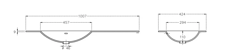 Solid-S Chicago solid surface wastafel 120x46x0.9cm mat wit - 2 wasbakken 1208913672