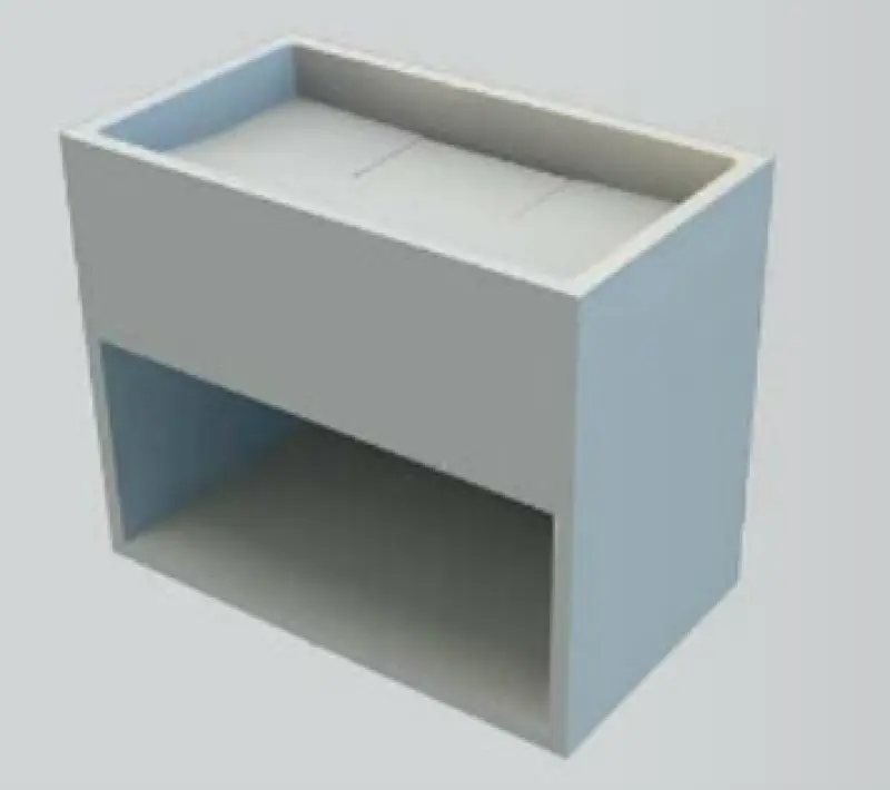 Solid-S Spring 350 Vak fontein en wastafel solid surface B35xD20xH35cm met verdekte afvoer 1208914892