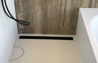 Design mat zwarte douchegoot volledig RVS met rvs flens 70cm douchedrain afvoergoot 1208914942