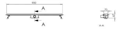 Design mat zwarte douchegoot volledig RVS met rvs flens 90cm douchedrain afvoergoot 1208914962