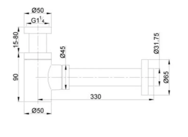 Design Sifon metaal mat-wit 1208914992