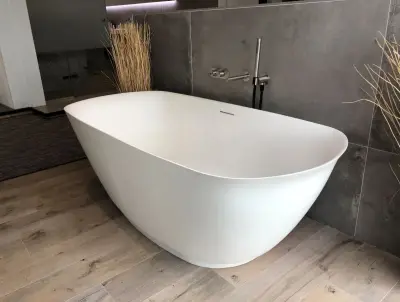 Riho Bilo From Scratch vrijstaand bad 165x77 solid surface wit BS65