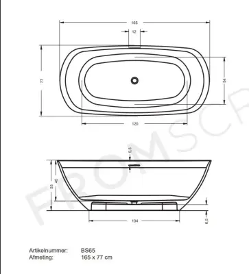 Riho Bilo From Scratch vrijstaand bad 165x77 solid surface wit BS65