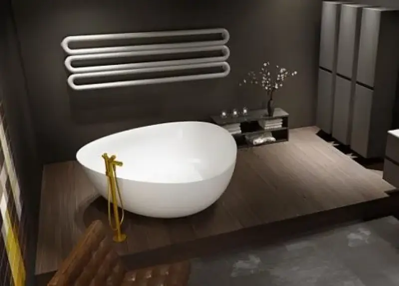 Riho Oviedo From Scratch vrijstaand bad driekhoek 160x160 solid surface wit BS50