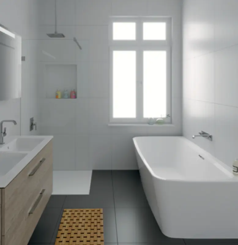 RIHO Adore semi vrijstaand acryl bad 180x86, wit, incl. pootset/badafvoer 1208915892