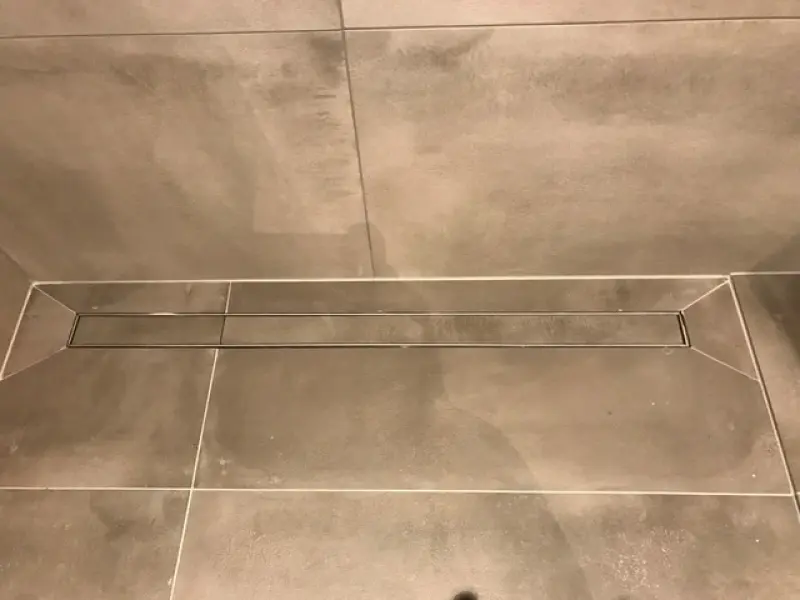 Design tegeldrain douchegoot volledig RVS met rvs flens en tegel te verwerken 120cm 1208916002