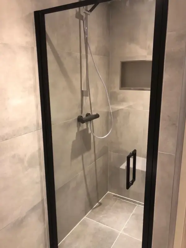 Flavio Nero douchedeur mat zwart kader 90x210cm 1208916312