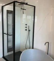 Waterevolution Cruz inbouw douchethermostaat met 3 stopkranen mat zwart 1208916562