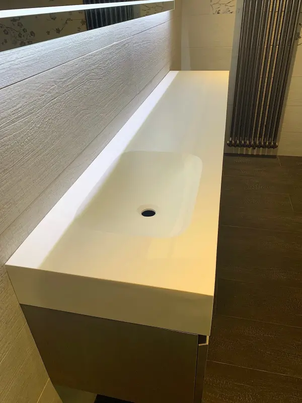 MAATWERK Solid-S Chicago solid surface vrijhangende wastafel mat wit 1208917798