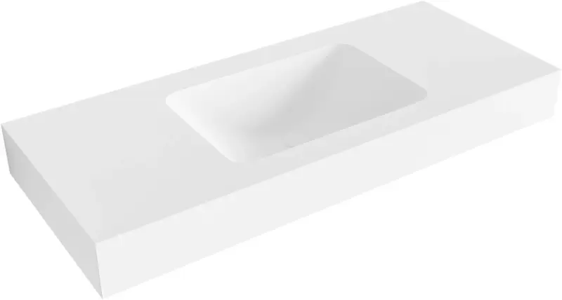 MAATWERK Solid-S Chicago solid surface vrijhangende wastafel mat wit 1208917798