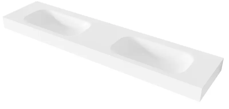 MAATWERK Solid-S Miami Small solid surface vrijhangende wastafel mat wit 1208917799