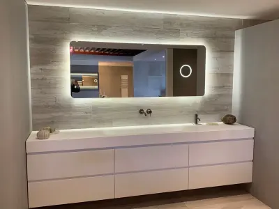MAATWERK Solid-S Miami Large solid surface vrijhangende wastafel mat wit 1208917805