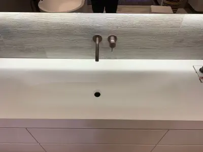 MAATWERK Solid-S Miami Large solid surface vrijhangende wastafel mat wit 1208917805