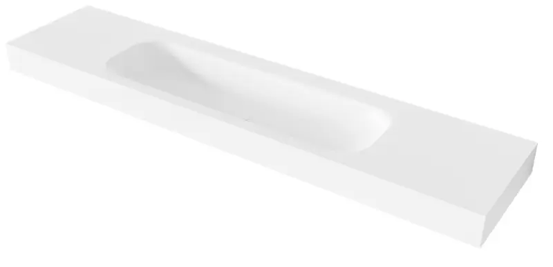 MAATWERK Solid-S Miami Large solid surface vrijhangende wastafel mat wit 1208917805