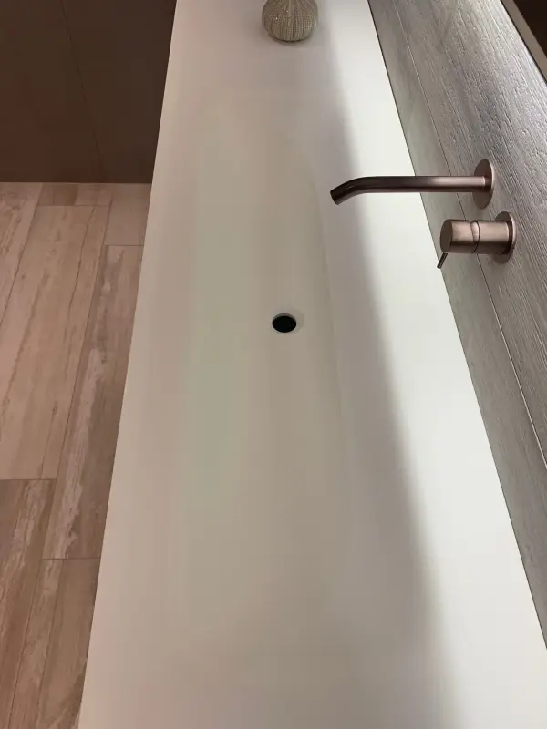 MAATWERK Solid-S Miami Large solid surface vrijhangende wastafel mat wit 1208917805