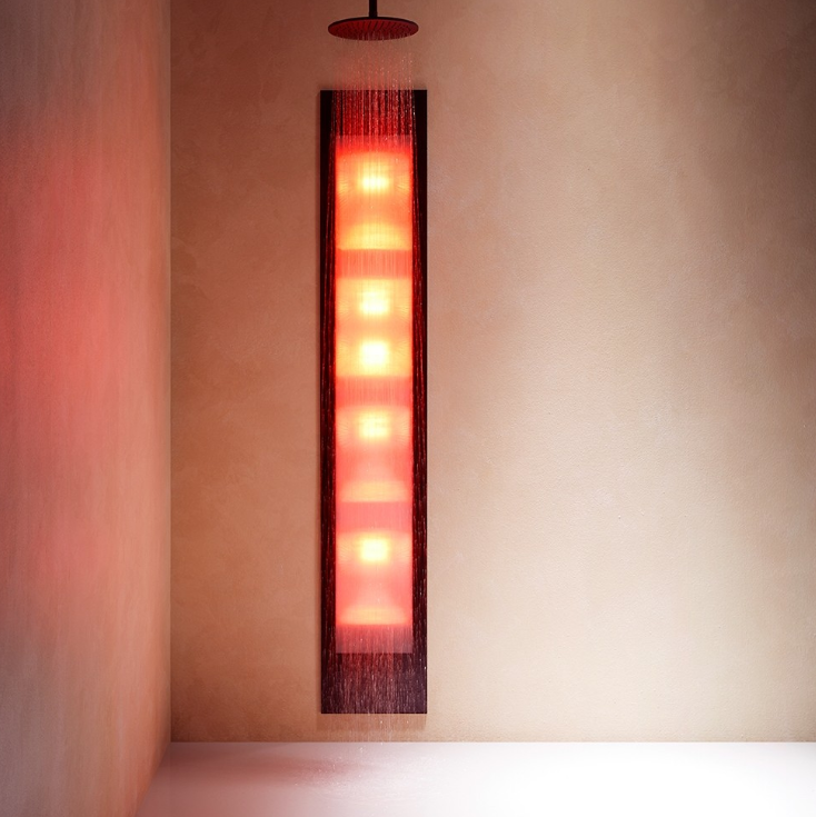 sunshower deluxe zwart inbouw full body infrarood en uv lampen 32x16x187cm 80016