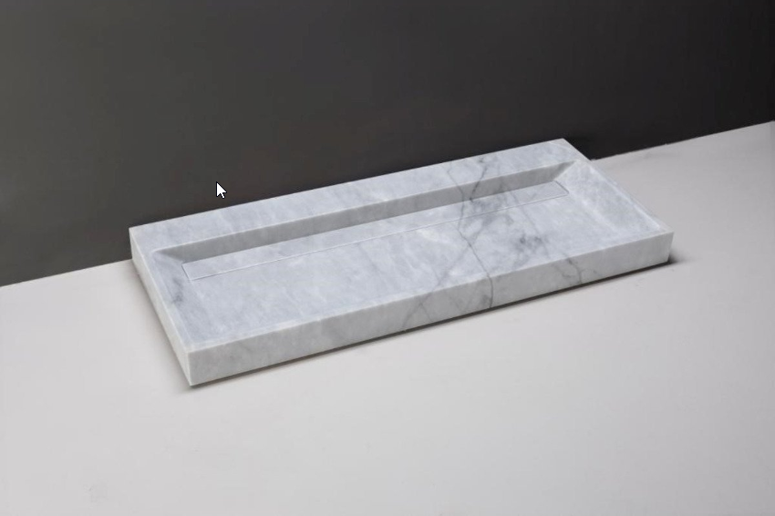 Forzalaqua Bellezza Marmeren Wastafel Carrara Marmer Gepolijst 120 5 X 51 5 X 9 Cm Geen