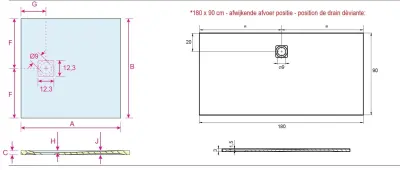 Riho douchevloer solid surface 100x120cm mat wit 1208920497