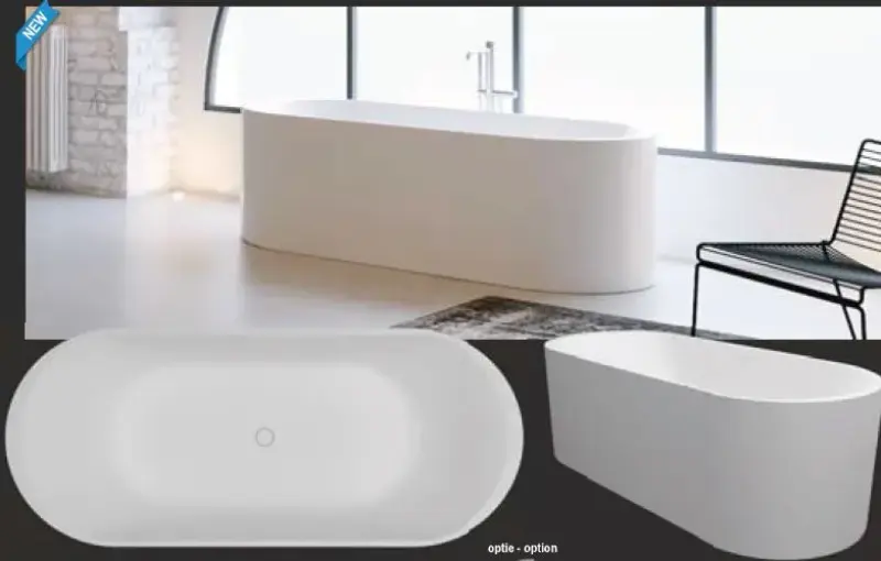 Riho Essence From Scratch vrijstaand bad 170x72cm solid surface wit BS70005