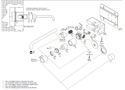 Waterevolution Flow inbouw wastafelkraan volledig RVS T116BIEV2 met uitloop 25cm