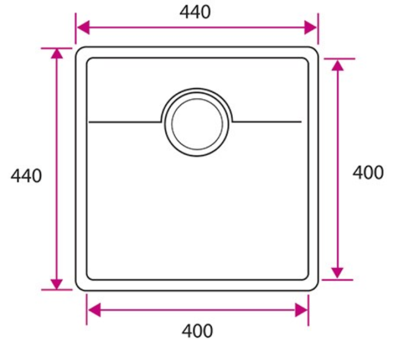 Stala Max rvs spoelbak 40cm onderbouw vlakinbouw en opbouw 1208920681