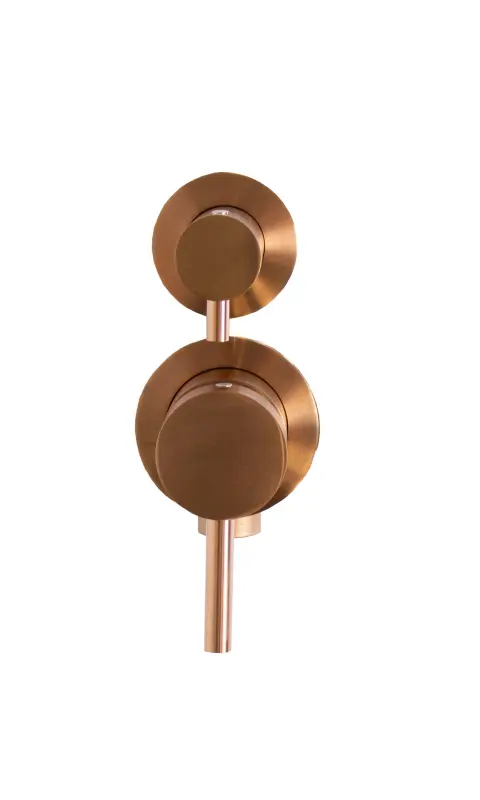 OUTLET Rubio Inox inbouw mengkraan voor douche of bad met 2-weg omsteller PVD kleur geborsteld koper 1208920714 Laatste Product