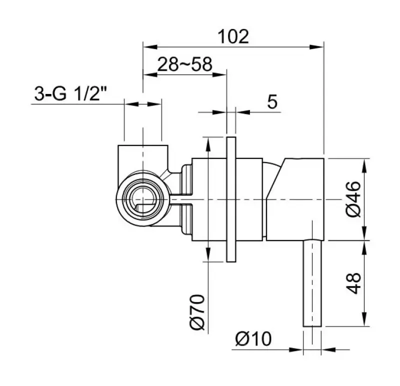 Rubio Inox inbouw mengkraan volledig RVS in PVD Gun Metal 1208920735