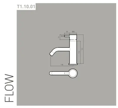 Waterevolution Flow wastafelkraan PVD geborsteld light gold T110WGE