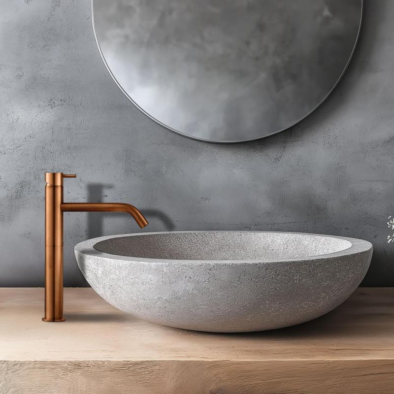 Waterevolution Flow wastafelkraan voor waskommen PVD geborsteld koper T115CPE