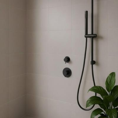Waterevolution Flow inbouw douchethermostaat met 1 omstelkraan mat zwart 1208920978