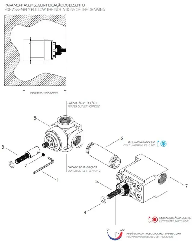 Waterevolution Flow inbouw douchethermostaat met 1 omstelkraan chroom 1208920984