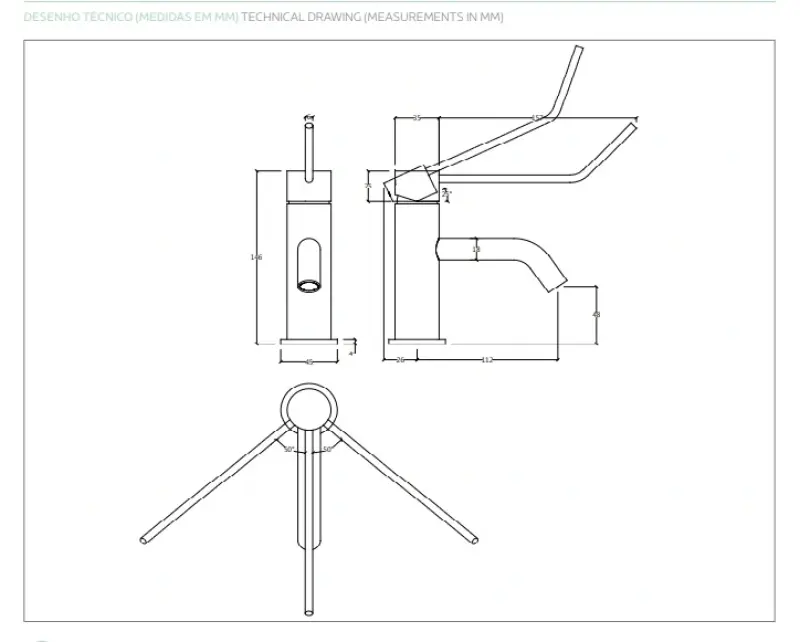 Waterevolution Flow wastafelkraan incl. click plug PVD geborsteld koper T111CPE