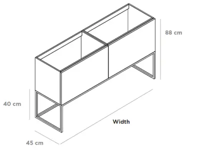 TopLine Metal badmeubelset met stalen onderstel - 2 lades mat wit - 120x45x90cm - dubbele wastafel mat wit