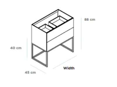 TopLine Metal badmeubelset met stalen onderstel - 2 lades mat wit - 110x45x90cm - enkele wastafel mat wit