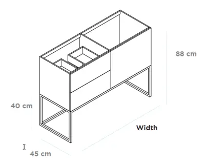 TopLine Metal badmeubelset met stalen onderstel - 3 lades mat wit - 140x45x90cm - enkele wastafel mat wit