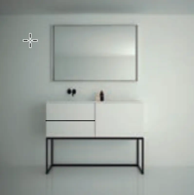 TopLine Metal badmeubelset met stalen onderstel - 3 lades mat wit - 140x45x90cm - enkele wastafel mat wit