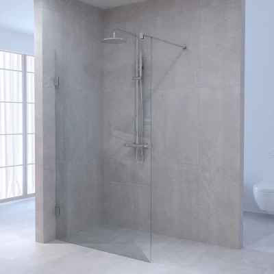 Aquadesign Minimal Inloopdouche profielloos 100x200 cm helder glas - chroom beslag