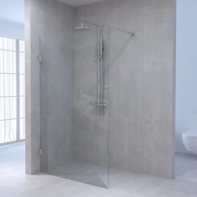 Aquadesign Minimal Inloopdouche profielloos 140x200 cm helder glas - geborsteld rvs beslag