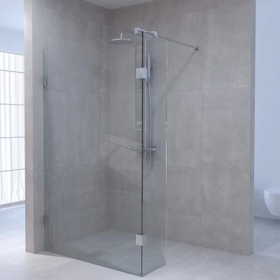 Aquadesign Minimal Inloopdouche met zijwand profielloos 90x30x200 cm helder glas - chroom beslag