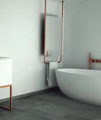 Aquadesign Alpha Spiegel plafondmontage 60x150x2cm geborsteld koper